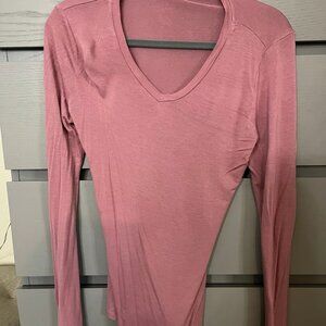 Long Sleeve V Neck Pink size medium